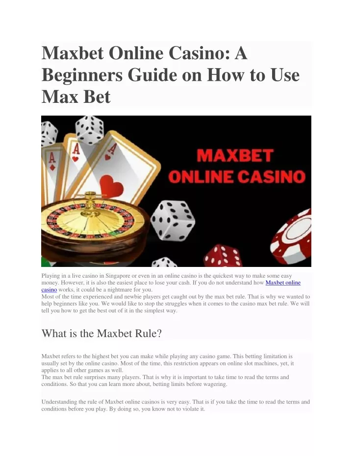 maxbet online casino a beginners guide