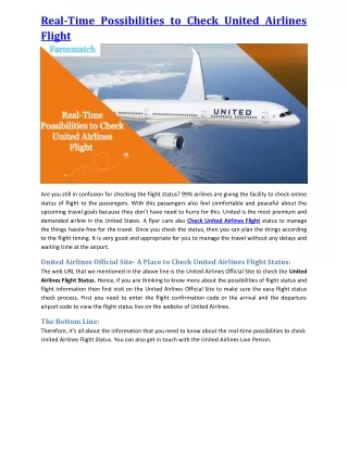 real time possibilities to check united airlines
