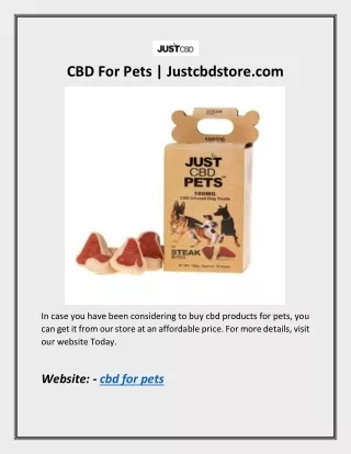 CBD For Pets | Justcbdstore.com