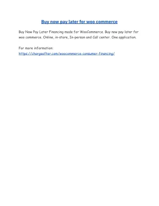 buy now pay later for woo commerce