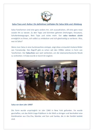 Salsa-Tanz und -Kultur: Ein definitiver Leitfaden für Salsa-Stile und -Kleidung