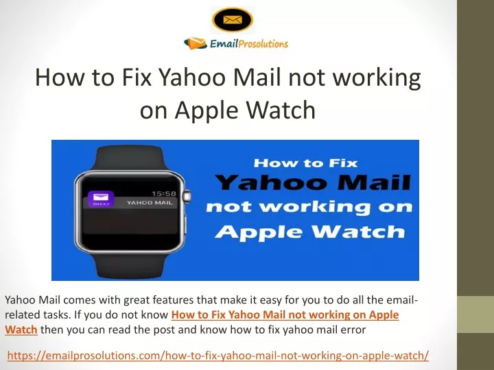 how to fix yahoo mail not working on apple watch