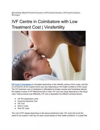 IVF Centre in Coimbatore with Low Treatment Cost _ Vinsfertility