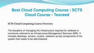 best cloud computing course scts cloud course texceed