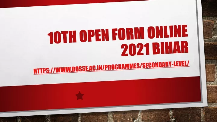 10th open form online 2021 bihar