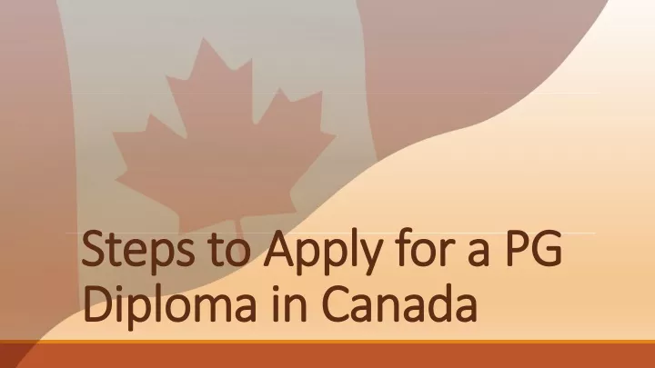 steps to apply for a pg diploma in canada