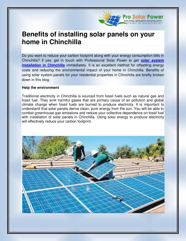 benefits of installing solar panels on your home