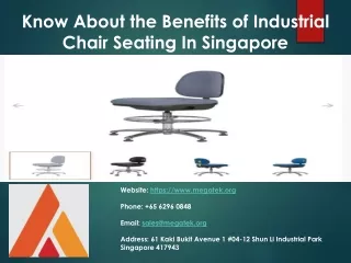 Know About the Benefits of Industrial Chair Seating In Singapore