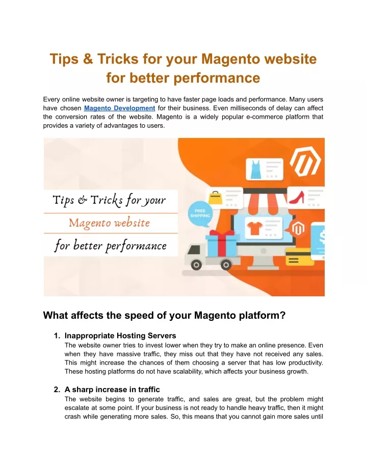 tips tricks for your magento website for better
