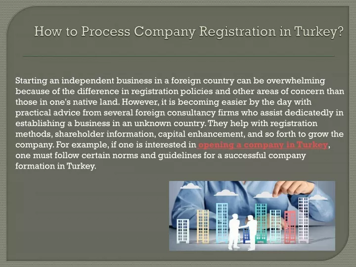 how to process company registration in turkey