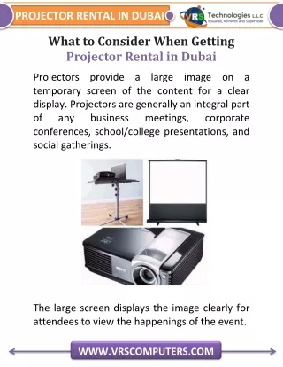 projector rental in dubai