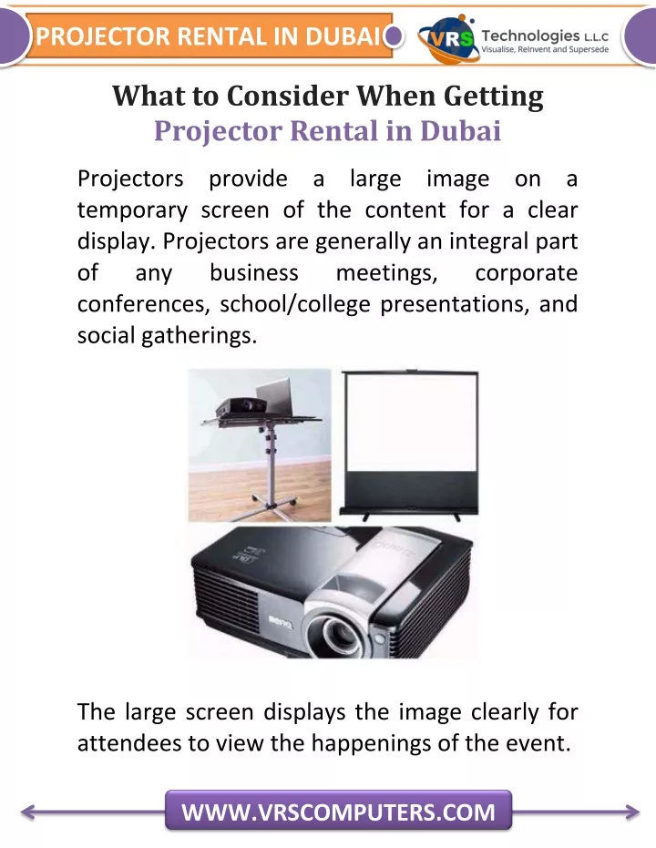 projector rental in dubai