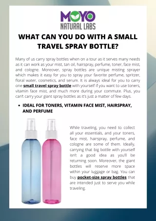 What Can You Do With a Small Travel Spray Bottle?