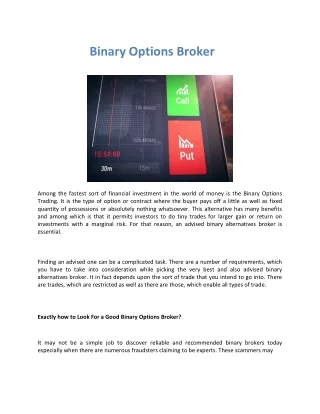 binary options broker