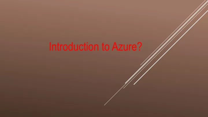 introduction to azure