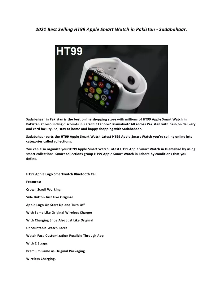 2021 best selling ht99 apple smart watch