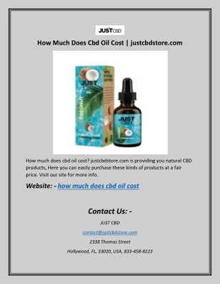 how much does cbd oil cost justcbdstore com