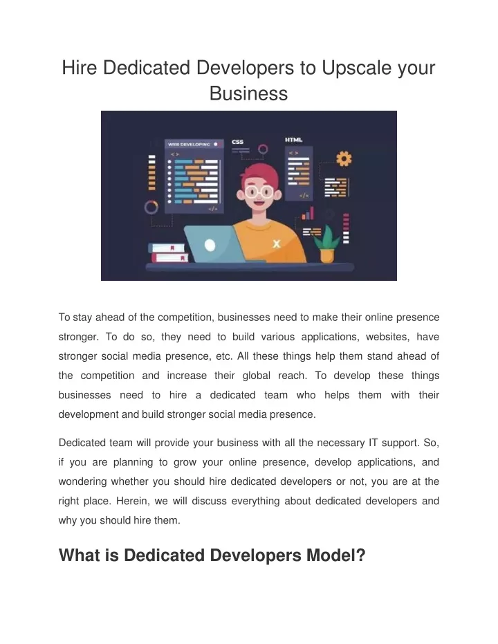 hire dedicated developers to upscale your business