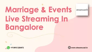 Wedding & Events Live Streaming Bangalore - Streamcast.in