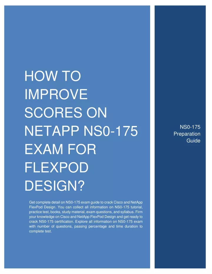 how to improve scores on netapp ns0 175 exam