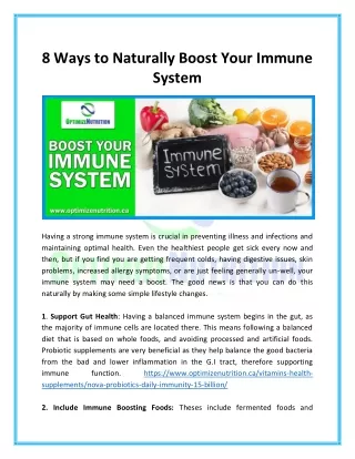 8 Ways to Naturally Boost Your Immune System