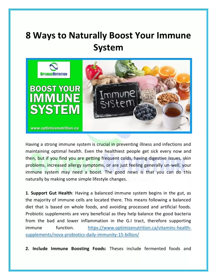 8 ways to naturally boost your immune system