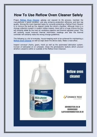 how to use reflow oven cleaner safely proper