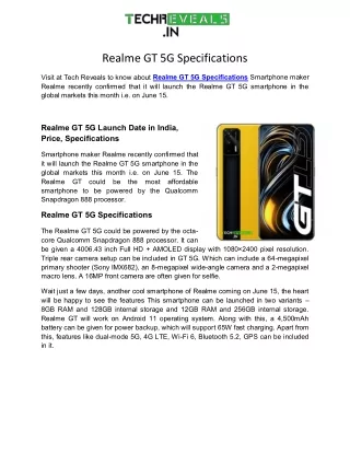 Realme GT 5G Specifications