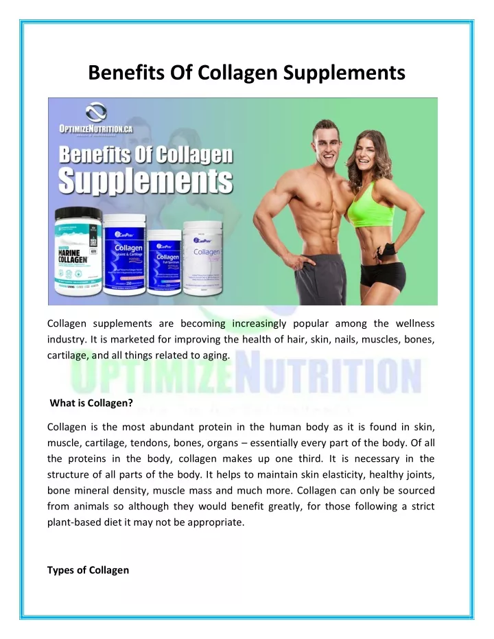 benefits of collagen supplements