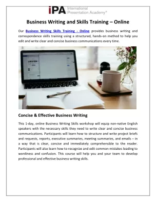 Business Writing And Skills Training - Online