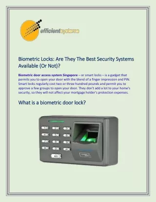 biometric biometric l locks are a available