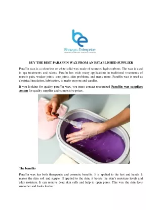 Buy the best paraffin wax from an established supplier