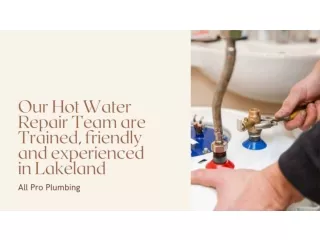 Our Hot Water Repair Team are Trained, friendly and experienced in Lakeland.