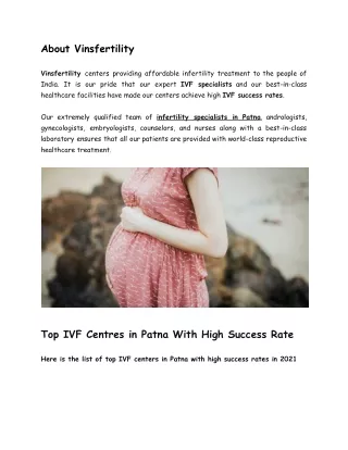 Top IVF Centers with Low Cost IVF Treatment in Patna - Vinsfertility