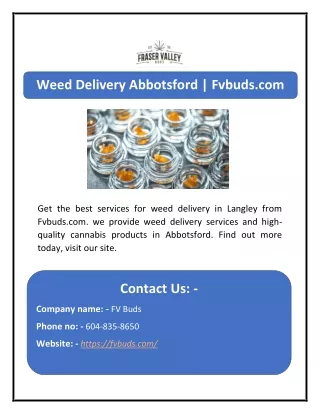 weed deliveryWeed Delivery Abbotsford | Fvbuds.com Abbotsford