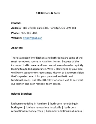 G H Kitchens & Baths