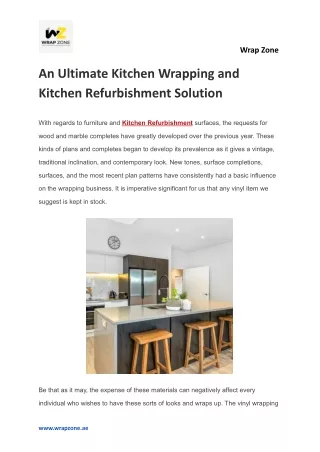 An Ultimate Kitchen Wrapping and Kitchen Refurbishment Solution