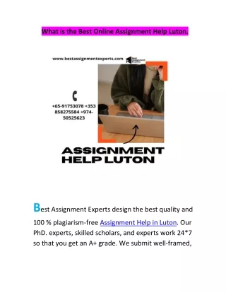 What is the Best Online Assignment Help Luton