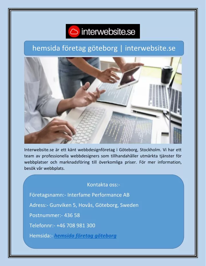 hemsida f retag g teborg interwebsite se