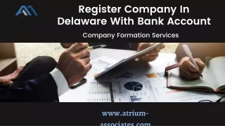 Register Company in Delaware with Bank Account
