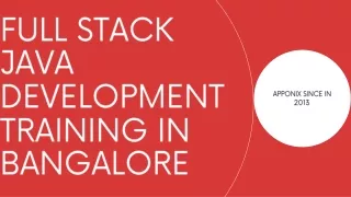 full stack Java development Training in Bangalore
