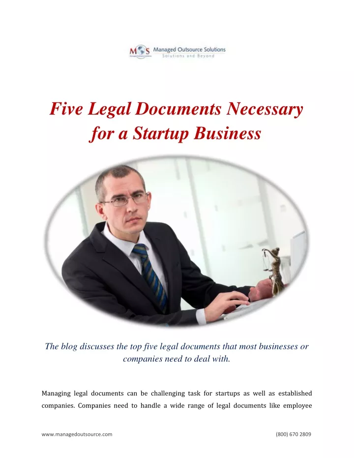 five legal documents necessary for a startup