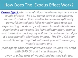 how does the exodus effect work