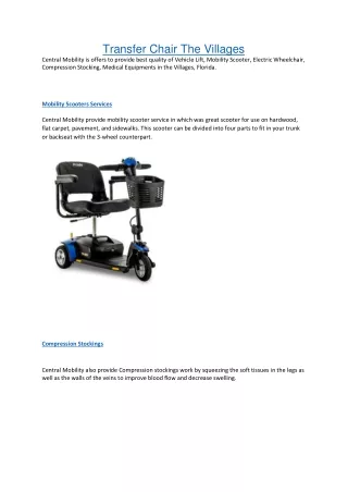 transfer chair the villages central mobility