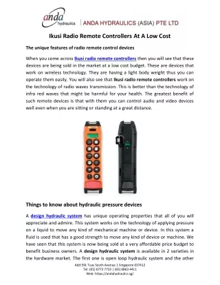 ikusi radio remote controllers at a low cost