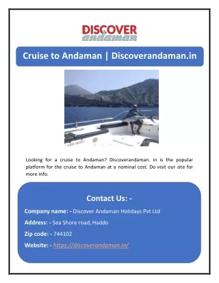 Cruise to Andaman | Discoverandaman.in
