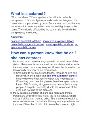 what is a cataract what is cataract each