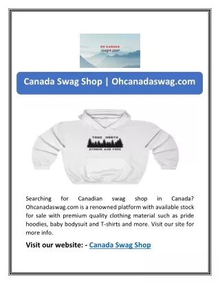 Canada Swag Shop | Ohcanadaswag.com