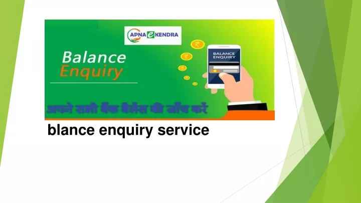 blance enquiry service