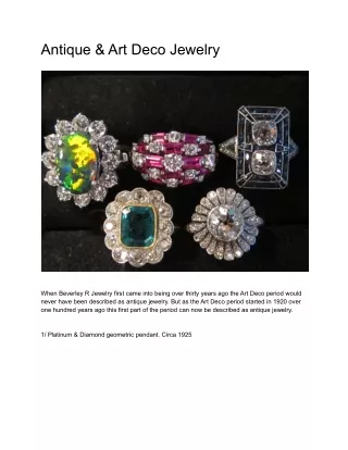 Antique & Art Deco Jewelry